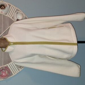 Telluride White and Olive Fleece Zip Up